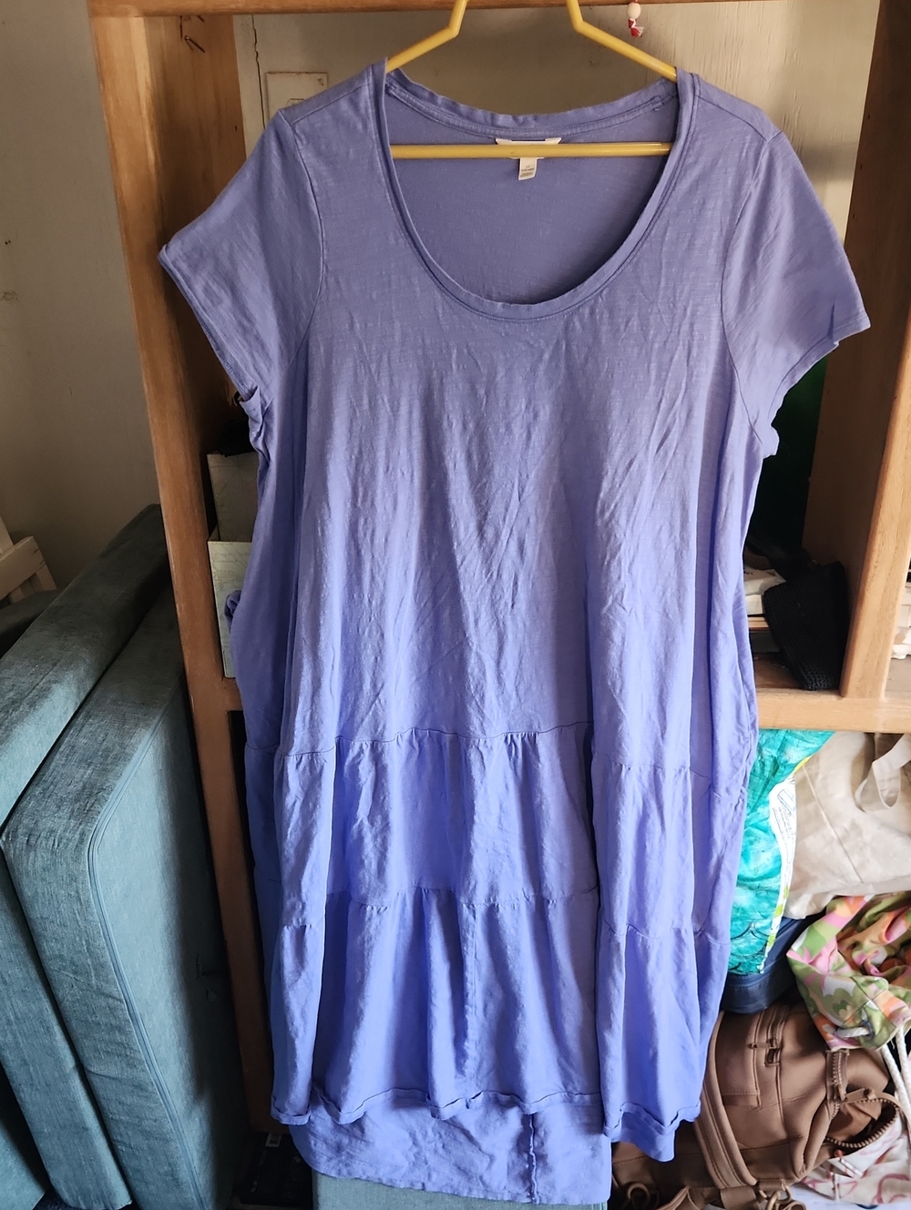 Terra & Sky Lavender Tiered Short-Sleeve Tunic